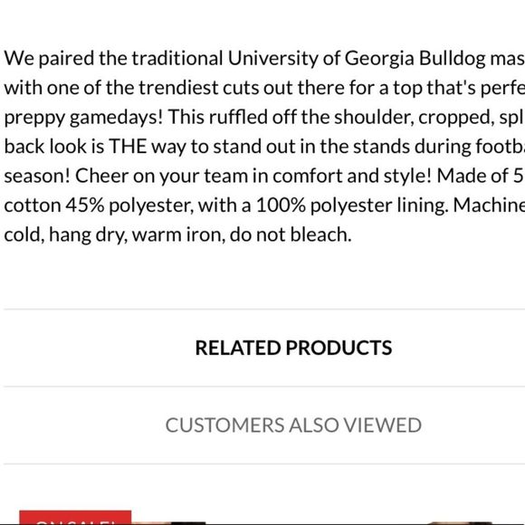 Lauren James Collegiate Kippy Top UGA NWT - Picture 3 of 7